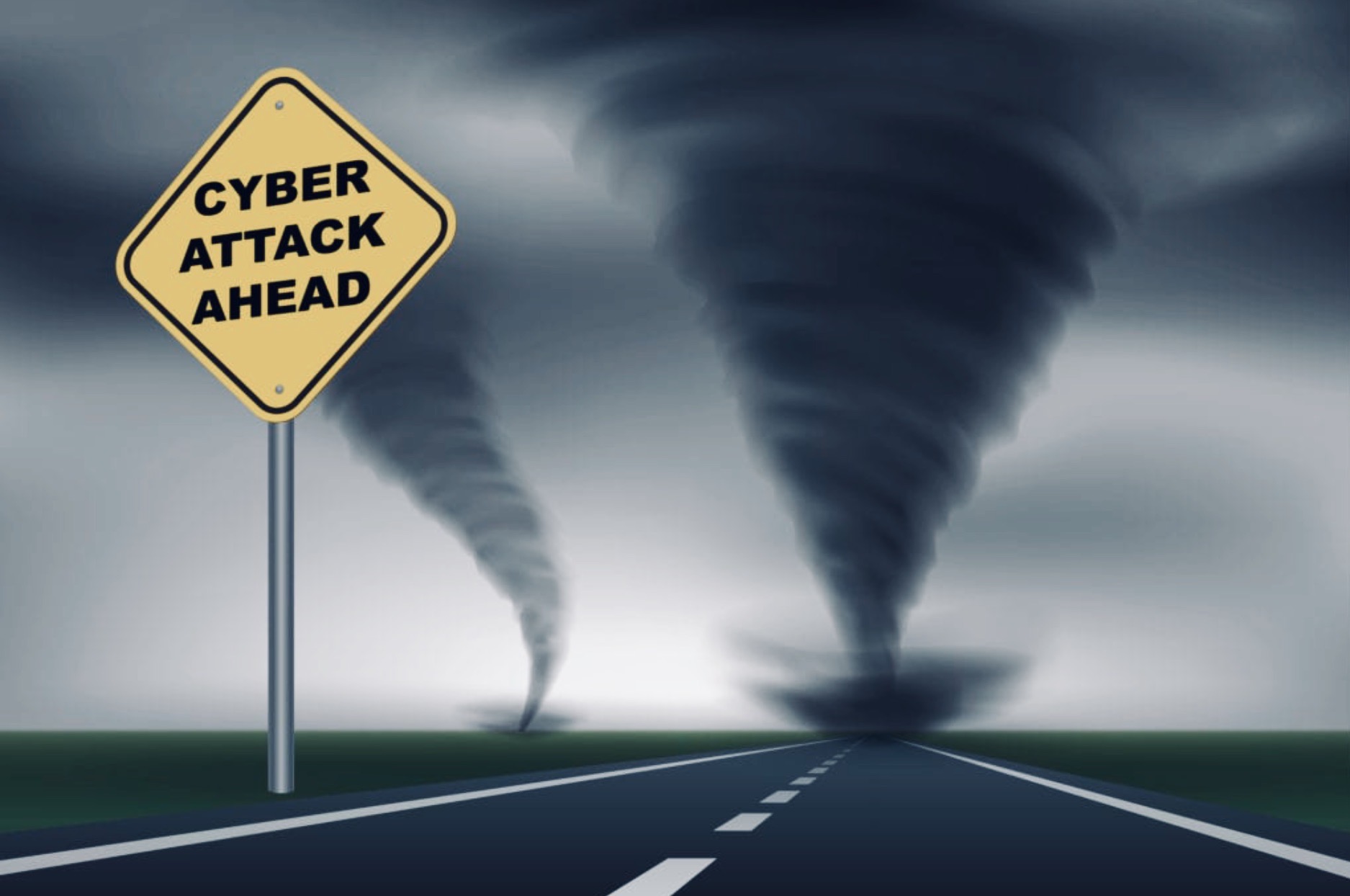 Cyber attack ahead warning sign