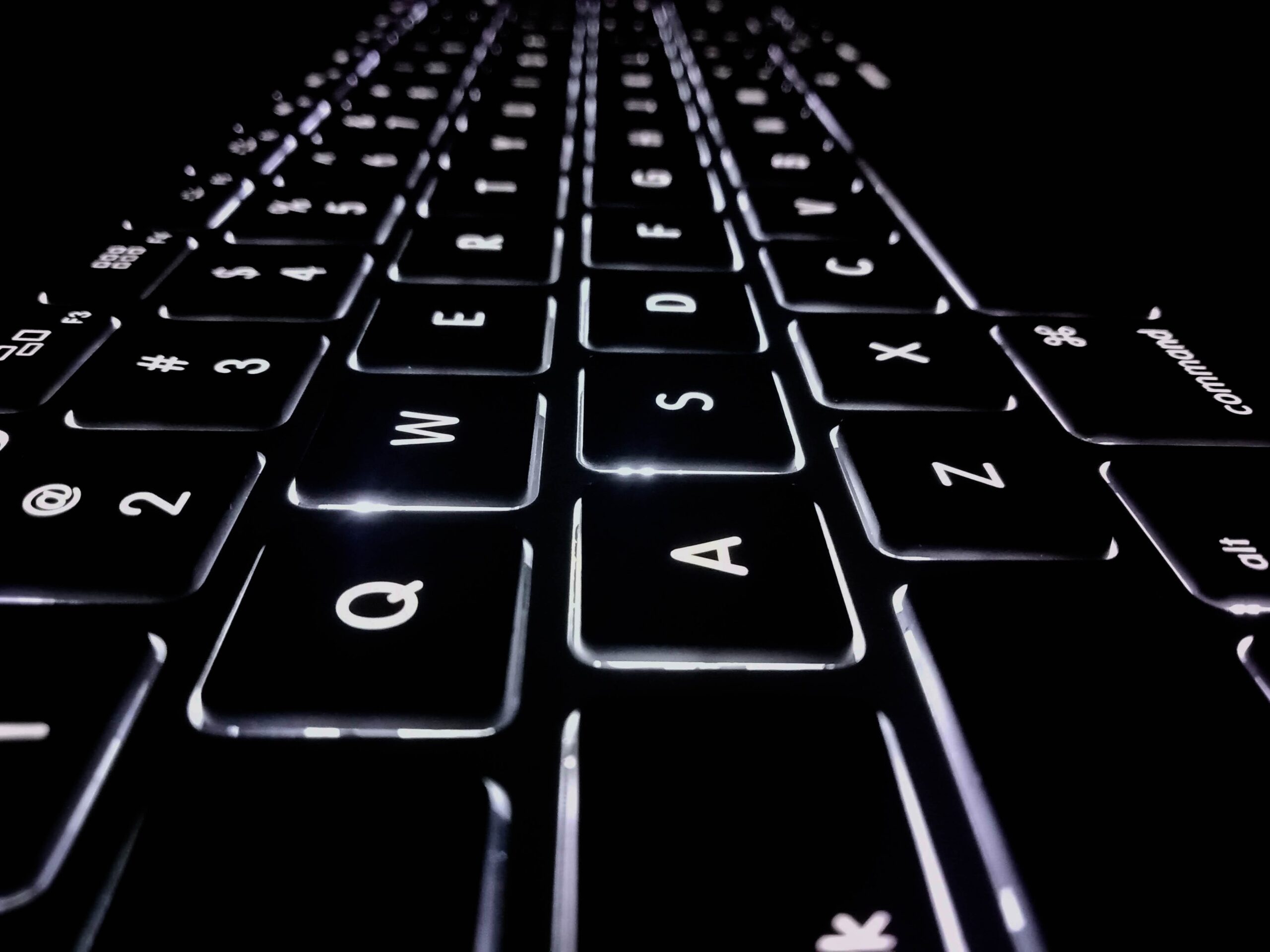 image of keyboard with letters lighten up