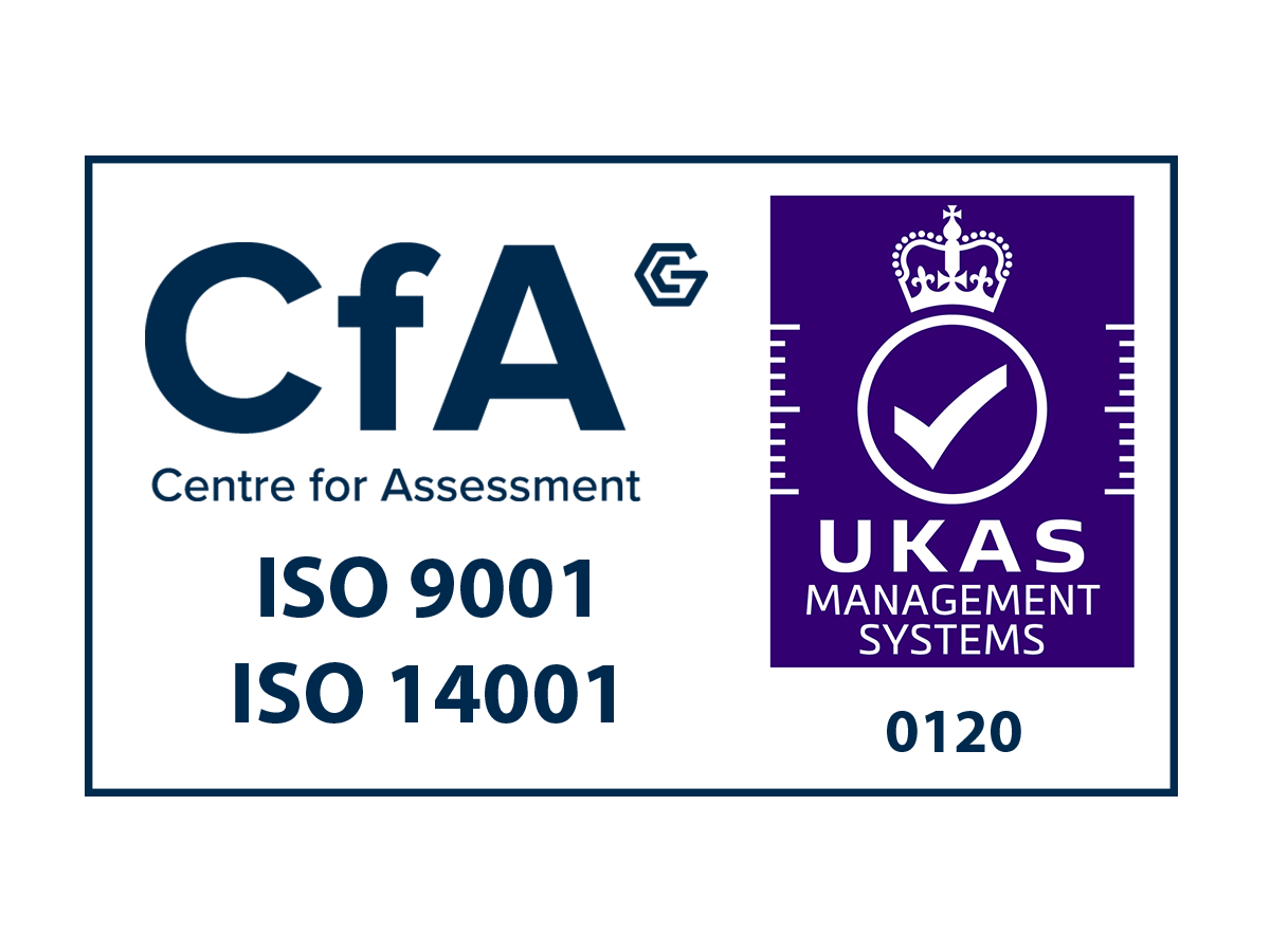 CfA Cert Logo Colour UKAS ISO 9001 and ISO 14001